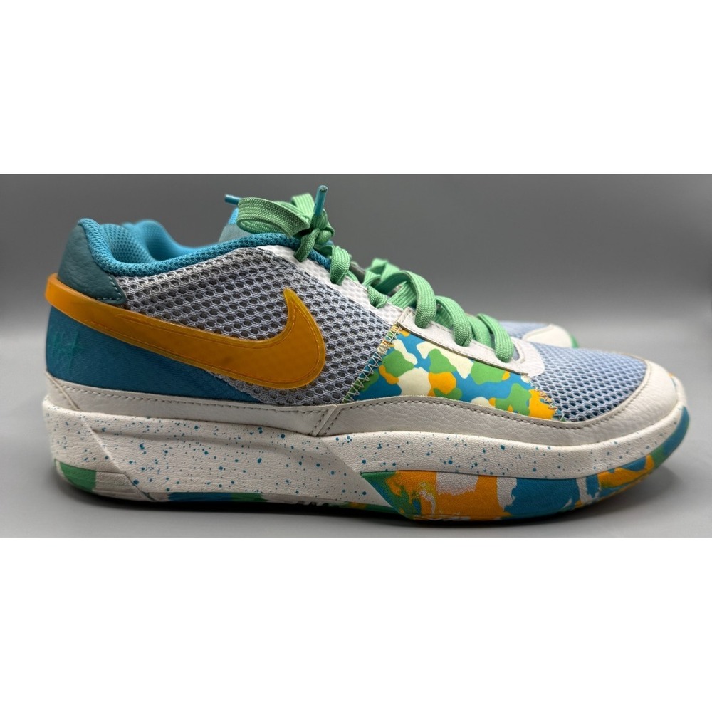 Nike Ja 1 Low Sundial White/Green/Blue/Gold Athletic Shoes Sneakers Size 6.5Y - Picture 2 of 16